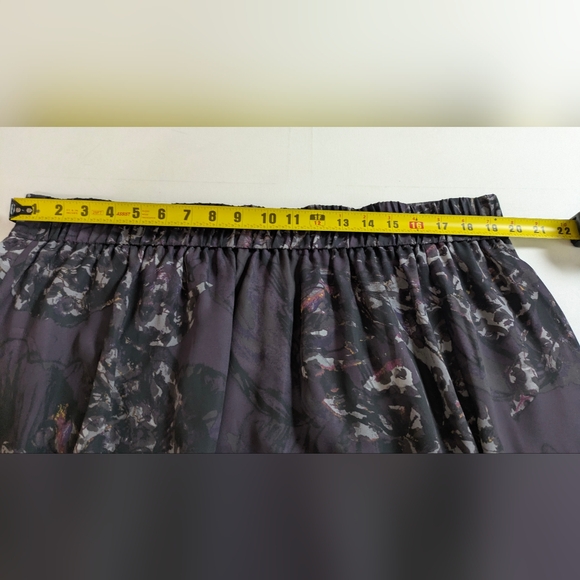 Sejour Women's Mini Skirt Purple 16W Elastic Waist Lined Floral Plum Black NEW - Picture 6 of 8